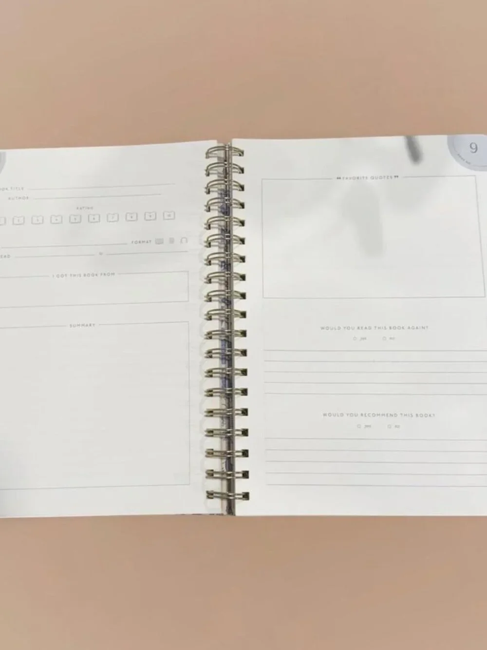 Papier blue floral reading journal